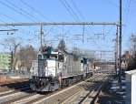 Amtrak work locomotives # 722 and 520